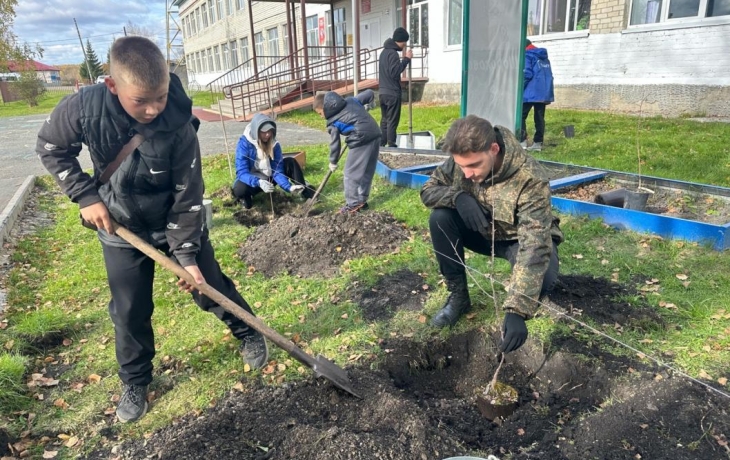 Тюменцы высадили деревья к 80-летию Победы в Великой Отечественной войне