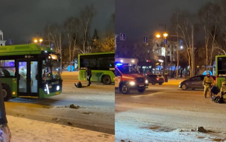 Автобус сбил пешехода возле остановки «Тюменский драматический театр»