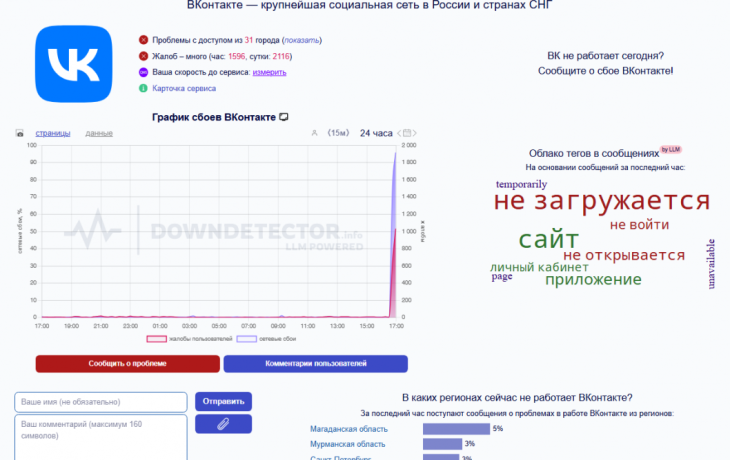 Тюменцы массово сообщают о сбое в работе соцсети «ВКонтакте» Тюменцы массово сообщают о сбое в работе соцсети «ВКонтакте»